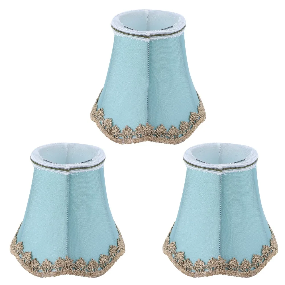 

3PCS Simple Fabric Lampshade Clip On Design 4.7 inch Height Chandelier Lamp Shades Lamp Cover Table Lamp