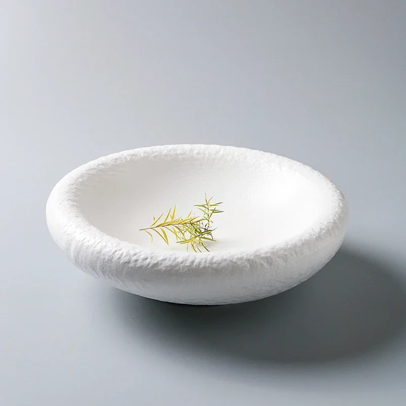 Irregular Stone Pattern Double-layer Plate Ceramic Dessert Dish Snack Plate Sashimi Sushi Plate Artistic Conception Tableware