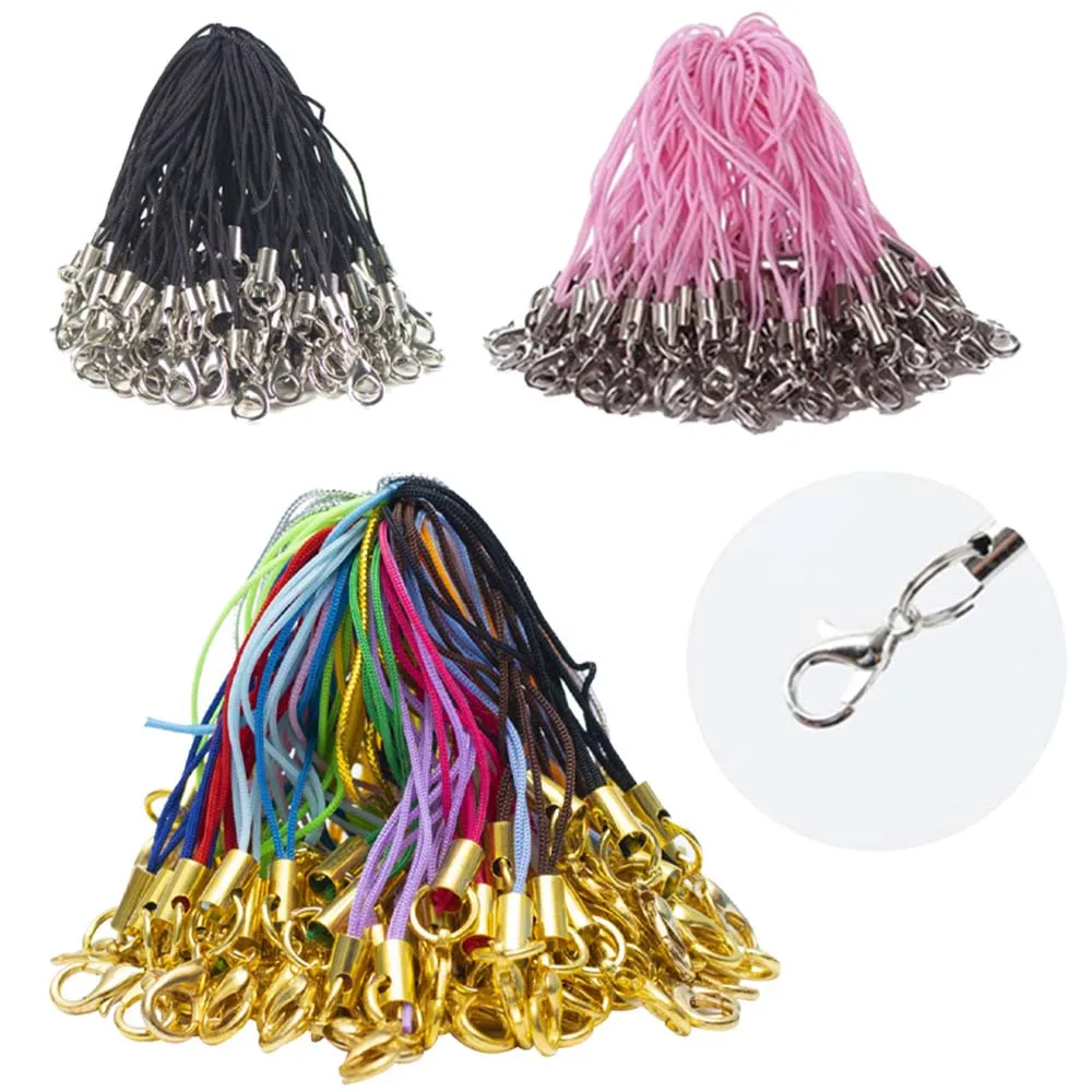 50/100Pcs Kleurrijke Karabijn Lanyard Strap Cord Touw Voor Diy Sleutelhanger Sleutelhanger Mobiele Telefoon Charm Maken levert Accessoires