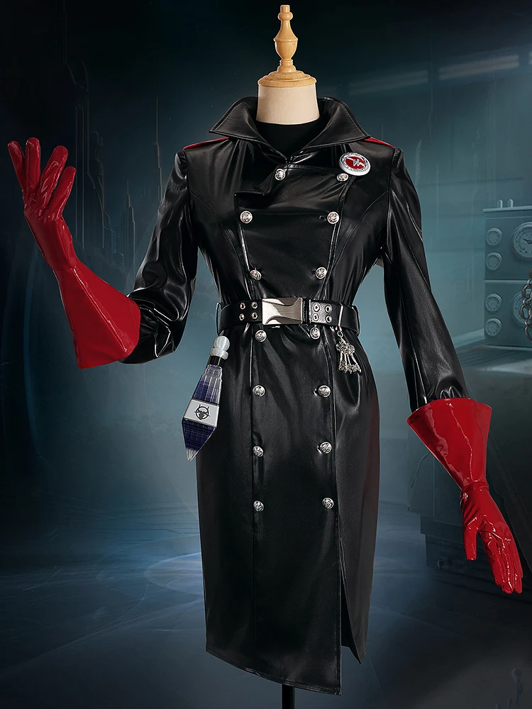 Identity V Call of The Abyss Emil Cosplay CostumeCOA Patient Cos Game Halloween Gorgeous Leather Jacket Black