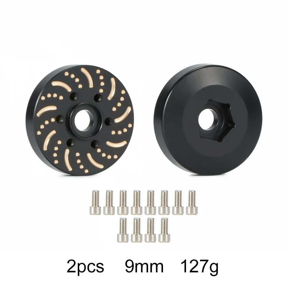 6MM 9MM 12MM 15MM 18,5MM 22MM Messing Radnabe Sechskantadapter Bremsscheibengewichte für 1,9 2,2 Beadlock-Räder SCX10 TRX4 Capra Wraith