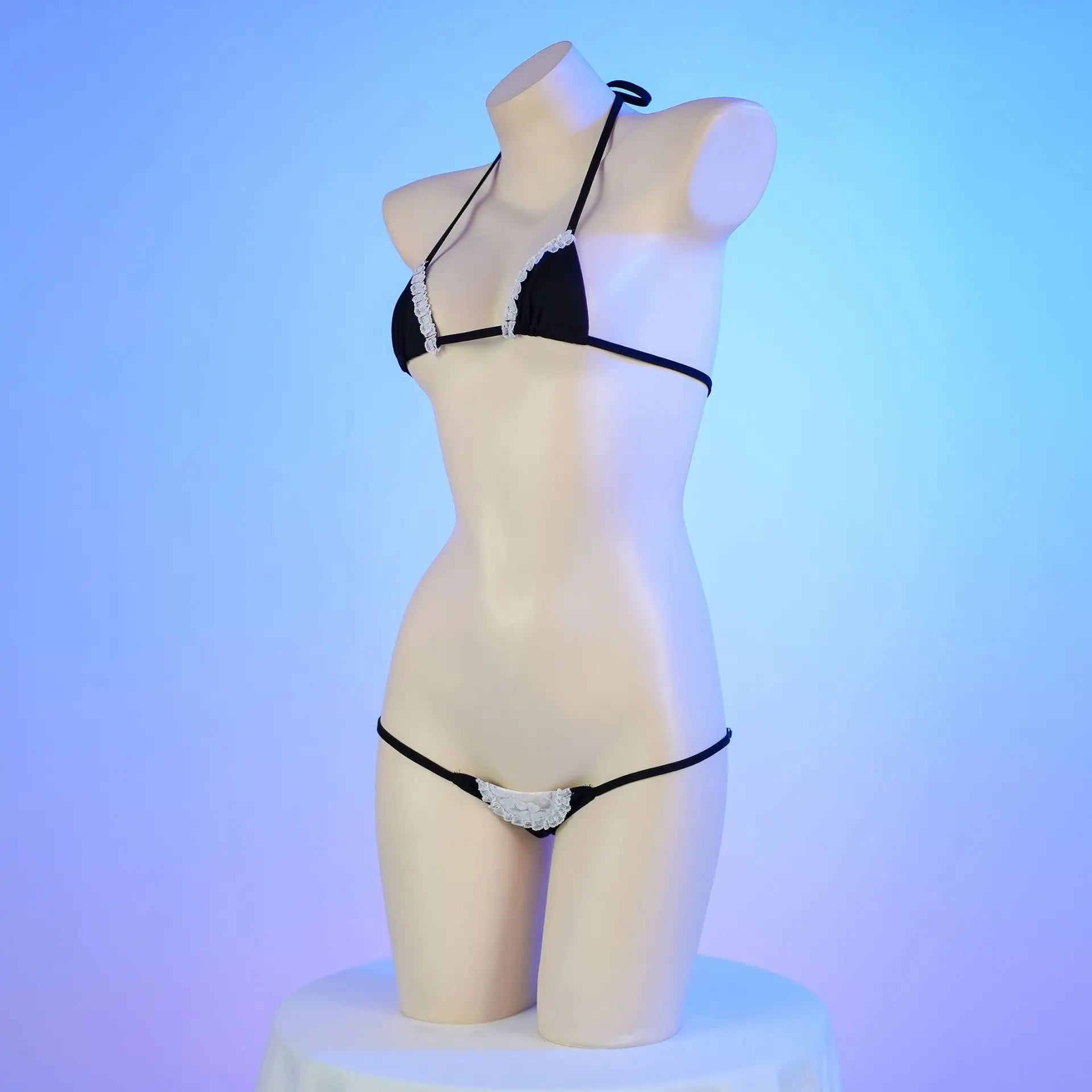 Sexy Lingerie Three-point Women's Sexy Cosplay Cute Maid Uniform Bikini Cat Anime Cos Fun Sexy Underwear Black Lolita Sleepwear - Image 4