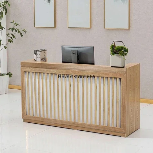 Minimalist Chinese  Company Hotel Front Desk Beauty Salon Curved Corner Checkout Counter Clothing Store Reception Bar Counter