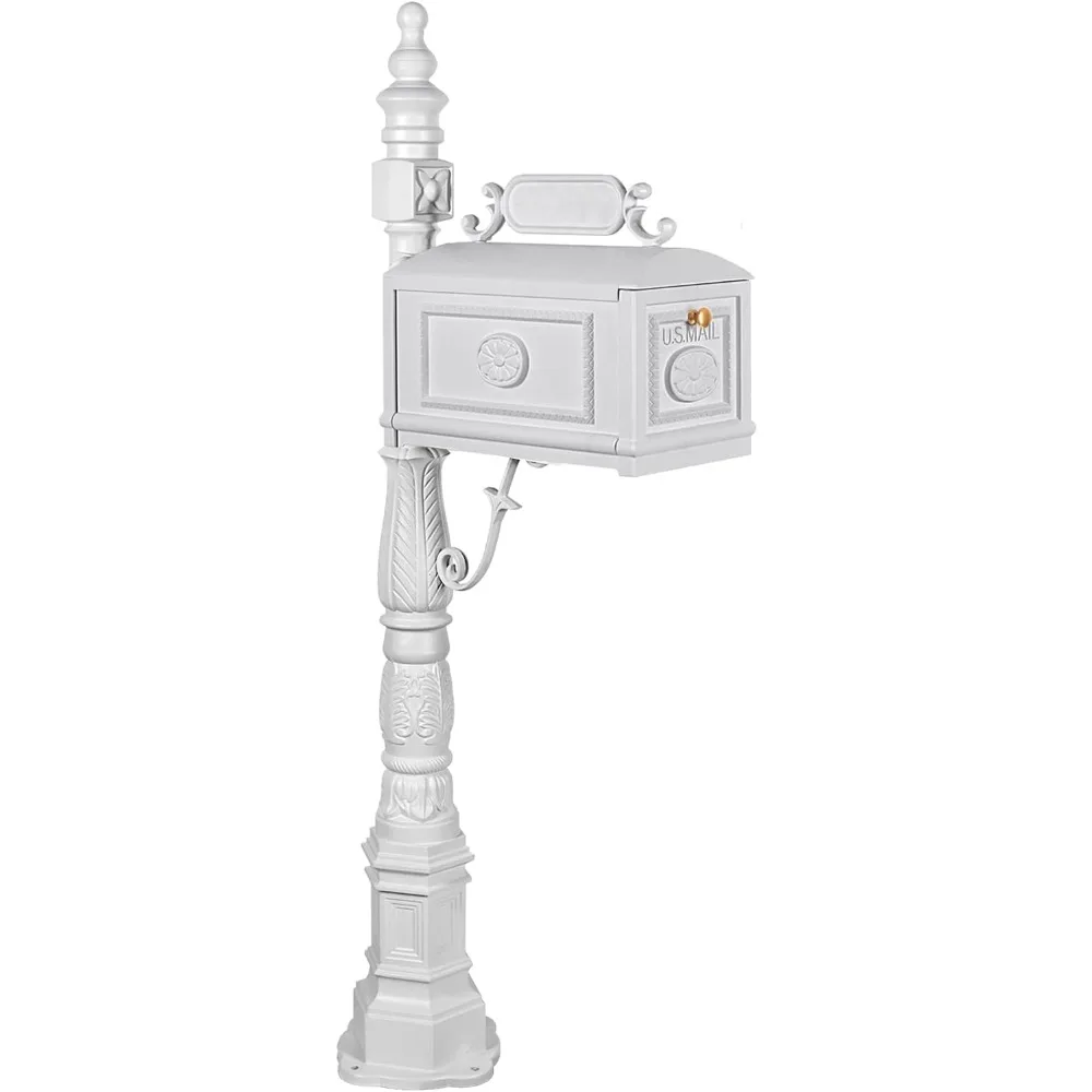 

Barcelona Decorative Post Mailbox Combination Stratford Heavy Duty Postal Mailbox Cast Aluminum for Home Garden
