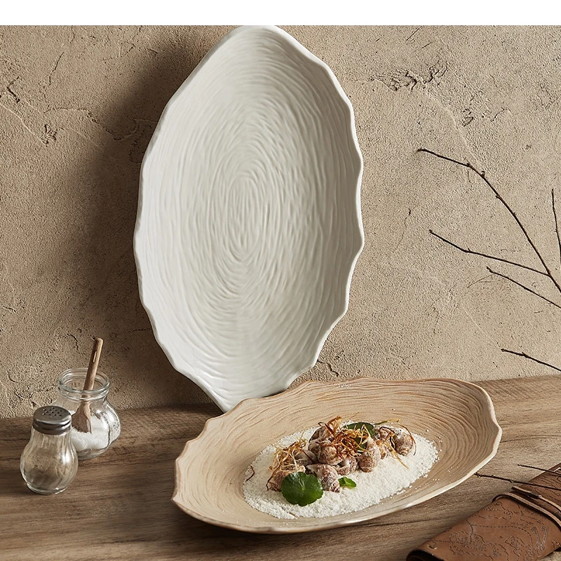 

Керамическая тарелка с рисунком дерева в стиле ретро, атмосфера ресторана, специальная посуда, семейная ужин, вечеринка, десерт, стейк, посуда