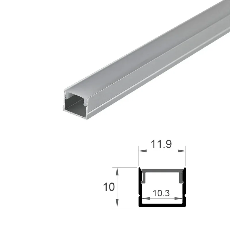 11.9x10mm Led Aluminum Profile Channel Diffuser Holder U Shape Black/silver Linear Light Bar Ceiling Wall Corner Lighting