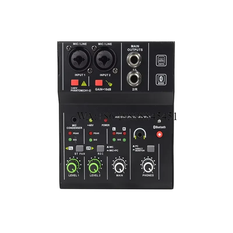 WMWMNU Small Mixer Professional Audio Mixer 2/4/6Channel Dj Controller/audio Console Mixer for Stage Event Live Audio Sound