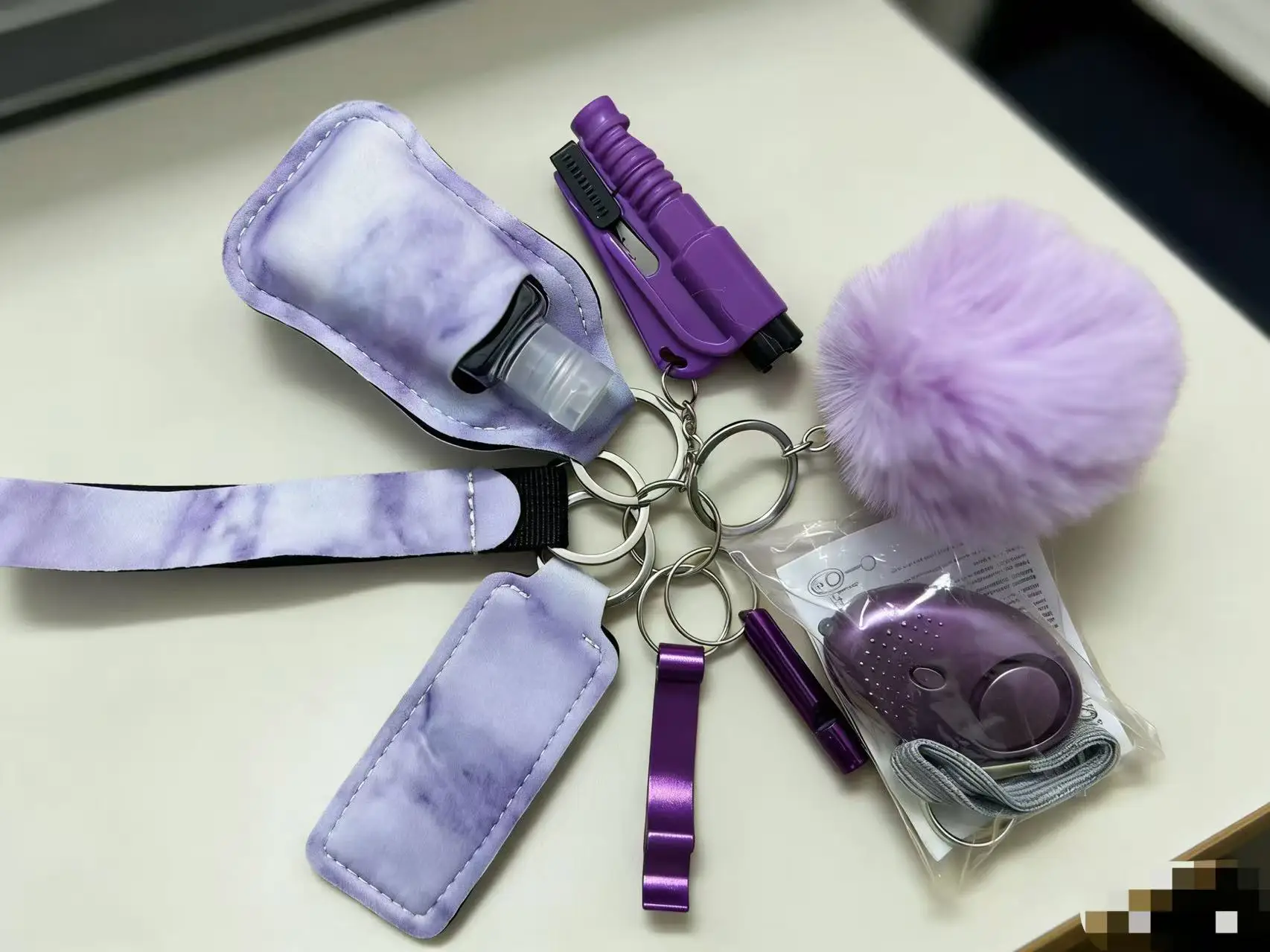 Safety Keychain Full Set Self Defense Security Keychain Set With Personal Alarm Protective Keychain Accessories For Women Girls view 2
