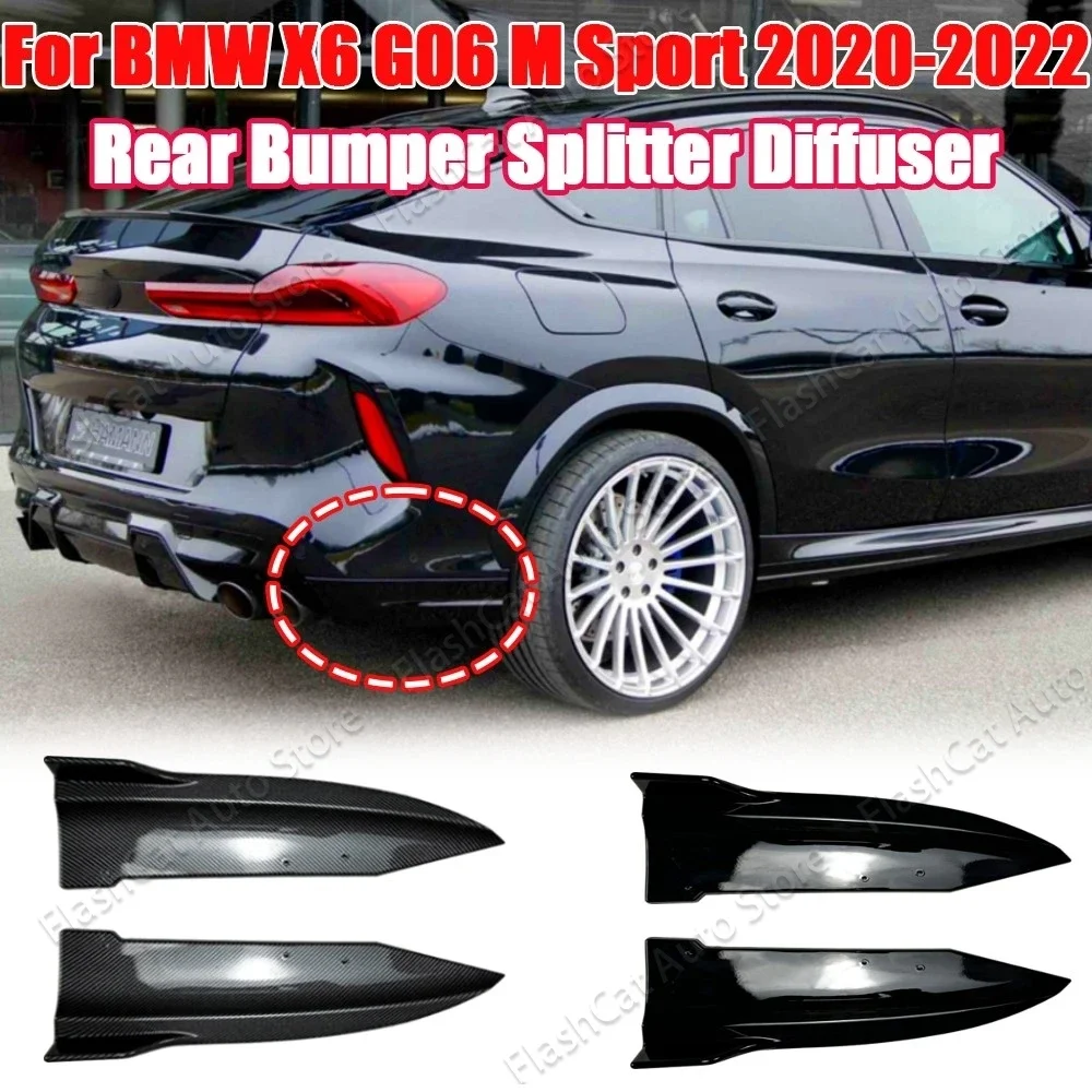 Front Bumper Lip Spoiler Diffuser Splitters Aprons Cover Guard For BMW X6 G06 M Sport 2020 2021 2022 Exterior Tuning Accessories