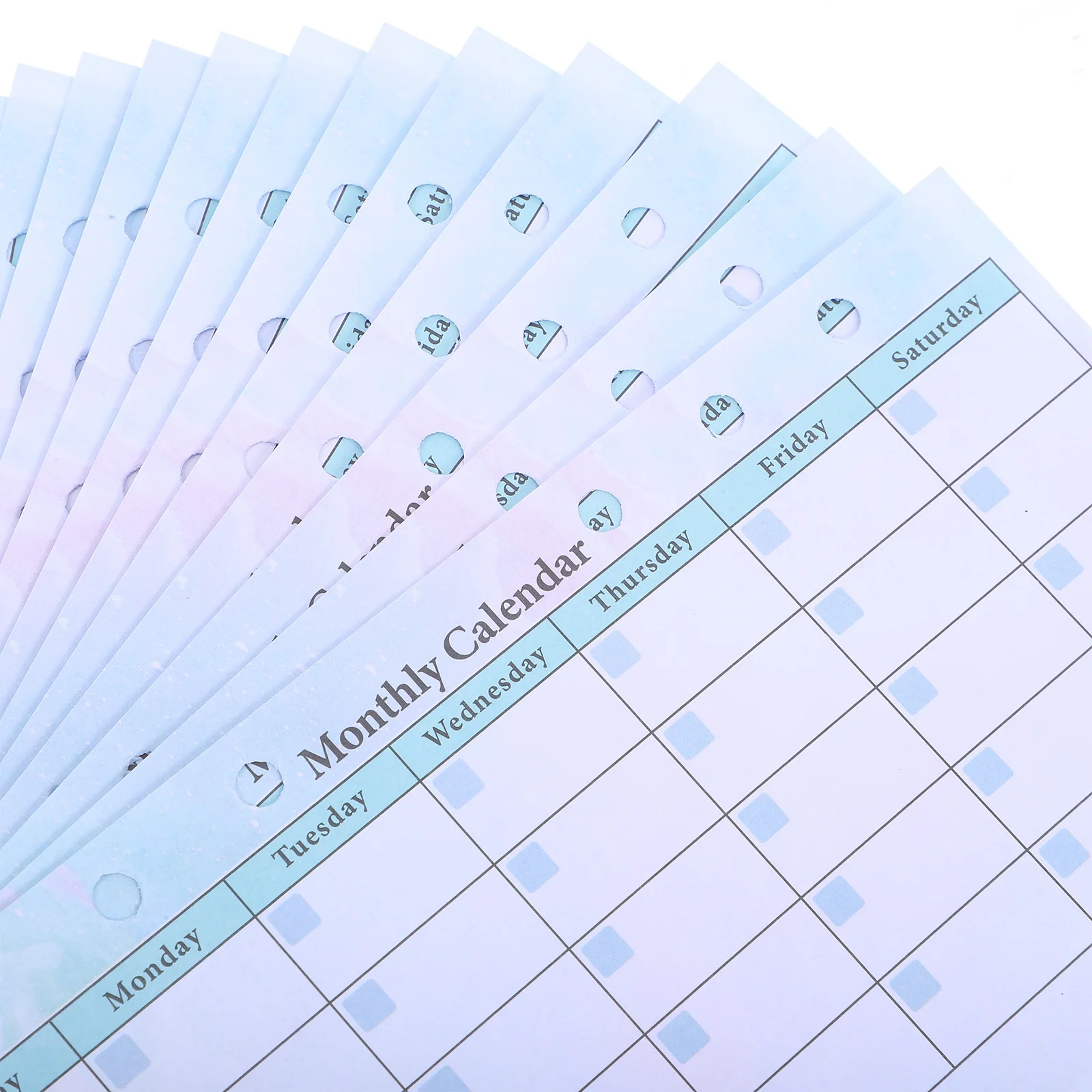 Inserti per pianificatore Ricariche giornaliere mensili settimanali senza data Quaderno a fogli mobili a 6 fori Carta spessa Design elegante per la casa