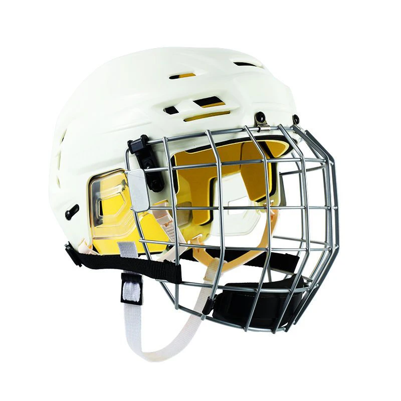 Ice Hockey Helmet Adjustable Hockey Helmet Full Face Protective Equipment Rugby Goalie Head Protective Sports Safety Face Mask