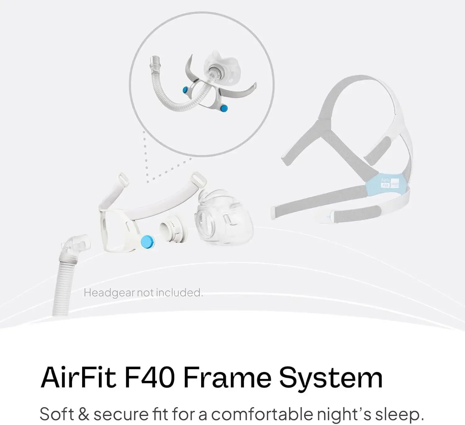 Mask AirFit F30 F40 Compatible Full Face CPAP Replacement Mask Sleep Apnea Anti Snoring Ventilator Accessory M L Size