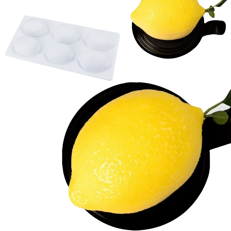 French Dessert Cake Decorating Tools 3D Lemon Shape Fruit Silicone Mold Brownies Cake Mousse Cake Moulds Pastry Baking Tools