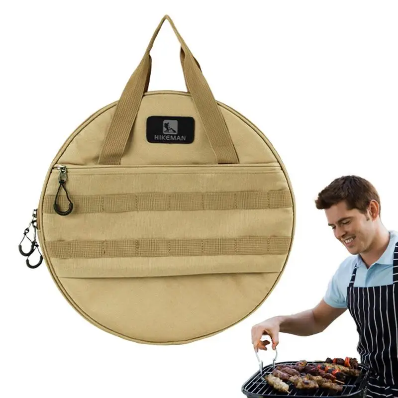 

Barbecue Pan Pouch Portable Griddle Camping Bag 1000D Oxford Cloth Creative Frying Polyester Storage Cookware