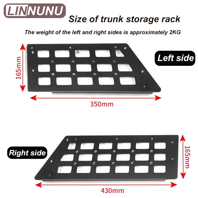 LINNUNU For Chery Jetour T2 Traveller Modular Storage Shelf Luggage Storage Carrier Rear Trunk Storage Racks Of Left and Right