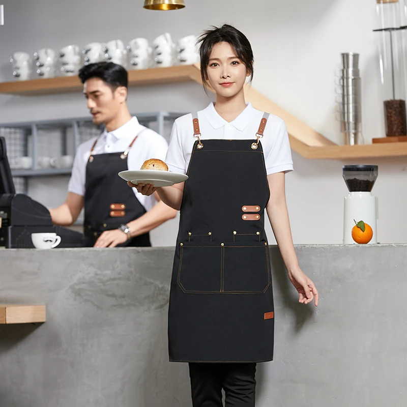 Household Kitchen Cooking Apron Waterproof Men Women Adult  Coffee Overalls Apron Kitchen Cook Waiter in The Restaurant
