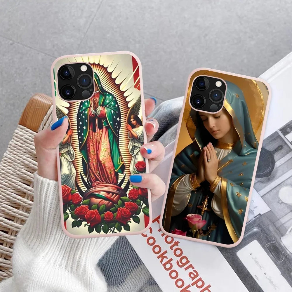 Our Lady Of Guadalupe Retro Phone Case Soft Solid Color For Iphone 14 11 12 13 Mini Pro Max 7 8 Plus 6 6s X Xs Max Xr