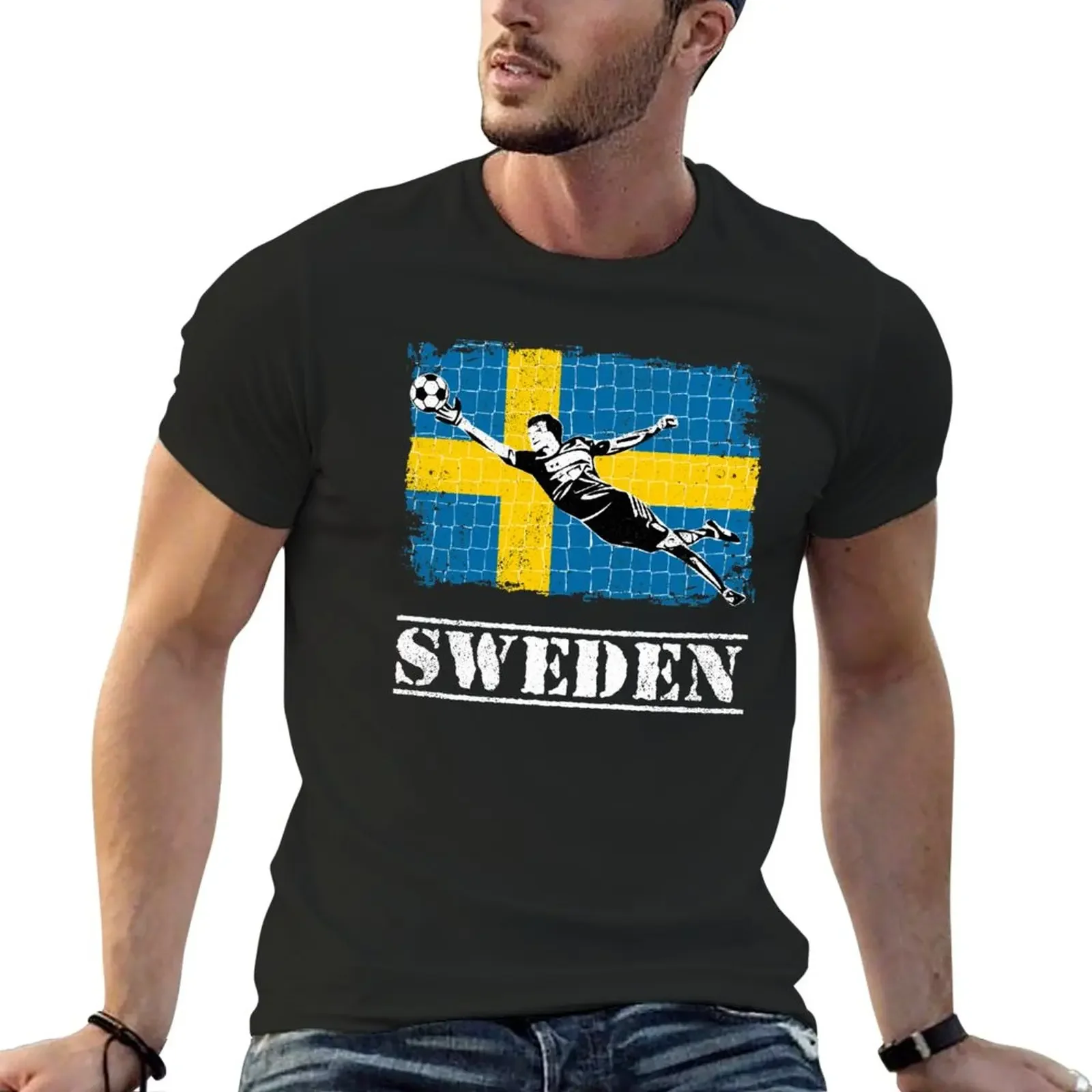 Sweden Soccer Supporter Goalkeeper Shirt T-Shirt tops custom t shirt vintage clothes mens clothes