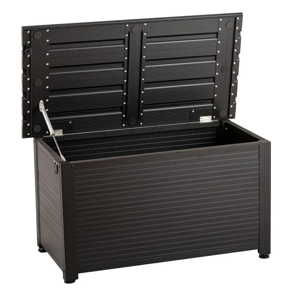 

55 Gallon Aluminum Deck Box, IP65 Waterproof Level Patio Storage Box, 221 Lbs Bearing Capacity, for Pool & Sports Equipment