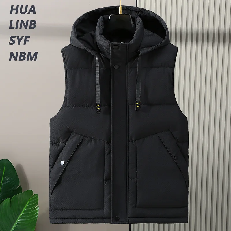 2023 Men's Autumn and Winter New Fashion Warm Keeping Cotton Vest Thick down Cotton Vest