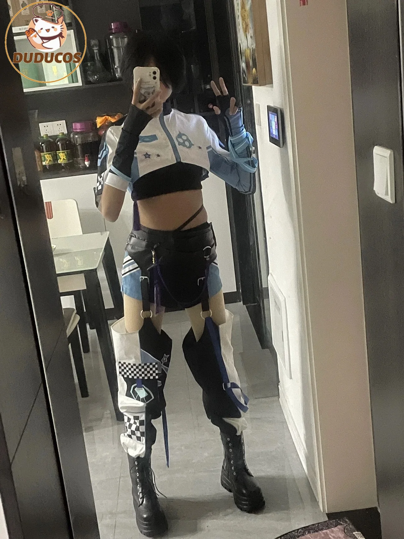 

In Stock Wanderer Racer Doujin Cosplay Costume Game Genshin Impact SR Casual Wear Costume Scaramouche Halloween