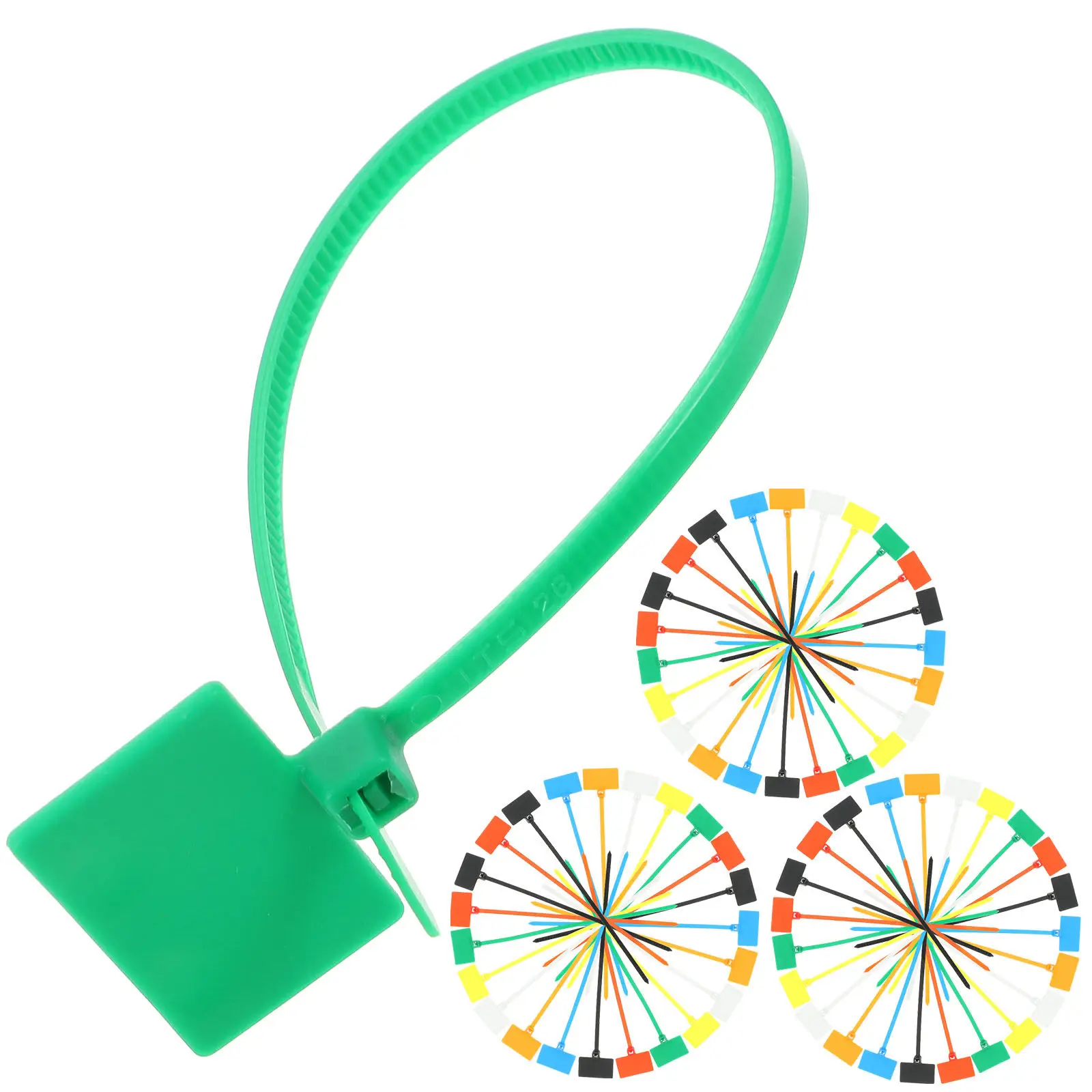 250Pcs Nylon Wire Organizer Cable Ties 4x150mm Mark Tie with Tagging Tab Self Locking for Neat Cable Management Guitar Pc TV