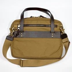 Tailor Brando American Retro Heavy Wax Canvas Shoulder Handbag Size 37*30*8cm Business Men's Briefcase