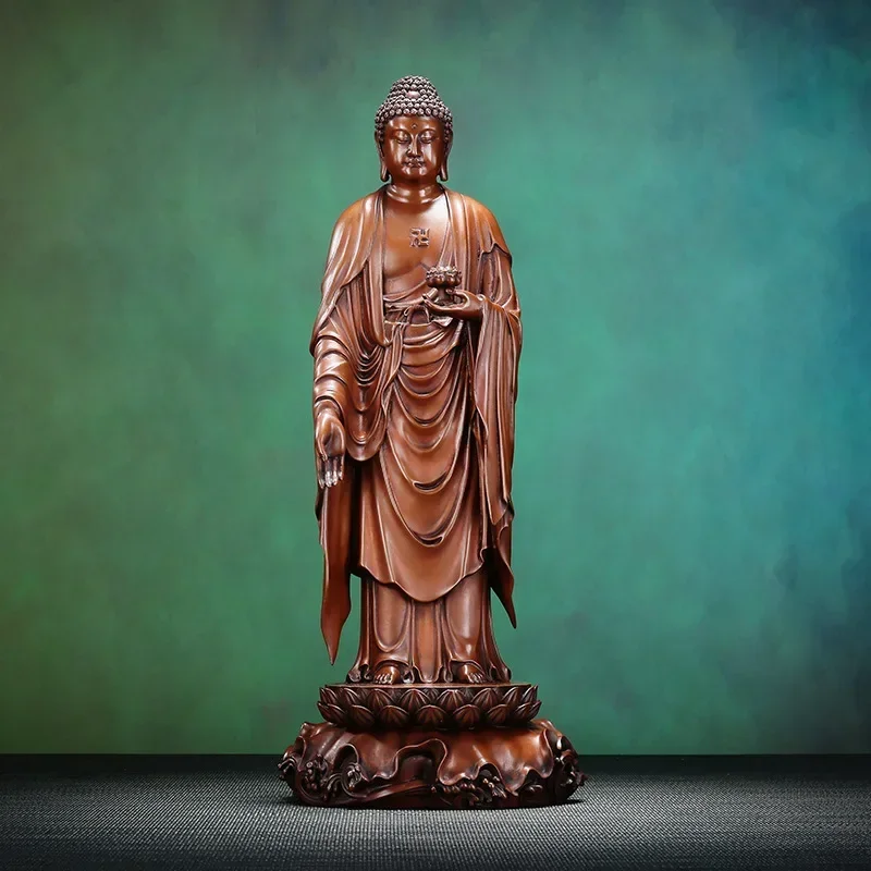 DSA Copper Western Three Saints Ornament Home Interior Devotion Sakya Guanyin General Trend to Standing Copper Crafts Statue