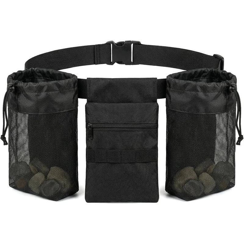 A89E-Breathable Mesh For Rock Collecting Waist Bag, Foraging Bag, Portable Design, 1PC For Rock Forager, Beachcomber