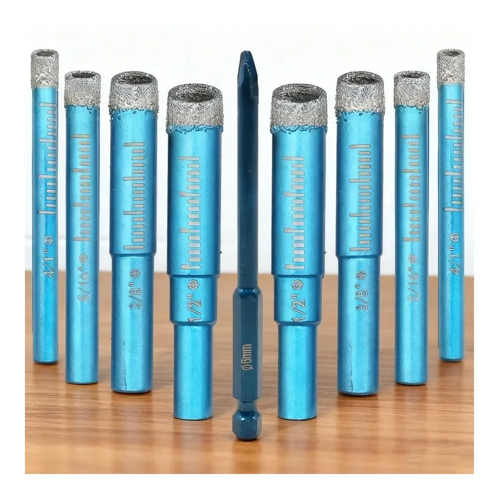 

PCs Diamond Drill Bit Set For Tile With BuiltIn Cooling Wax, Versatile Tile Drill Bits For Ceramic Glass Porcelain Marble Grani