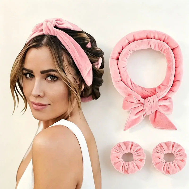 Headband No Heat Hair Curler Heatless Curling Rod Sleeping Curl Bar Wave Formers Lazy Hair Rollers Hair Styling Tools ZXFAJ03