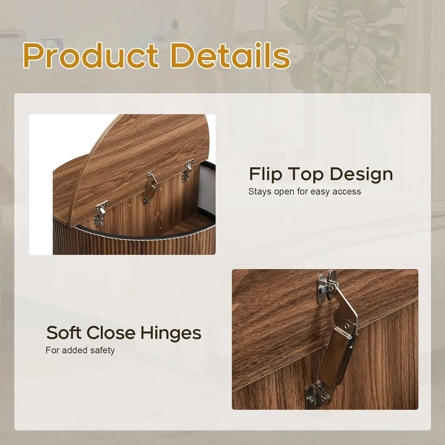 Round Coffee Table With Storage, 31.5" Lift Top Coffee Table，Fluted Modern Wooden Center Table For Living Room, Small Space