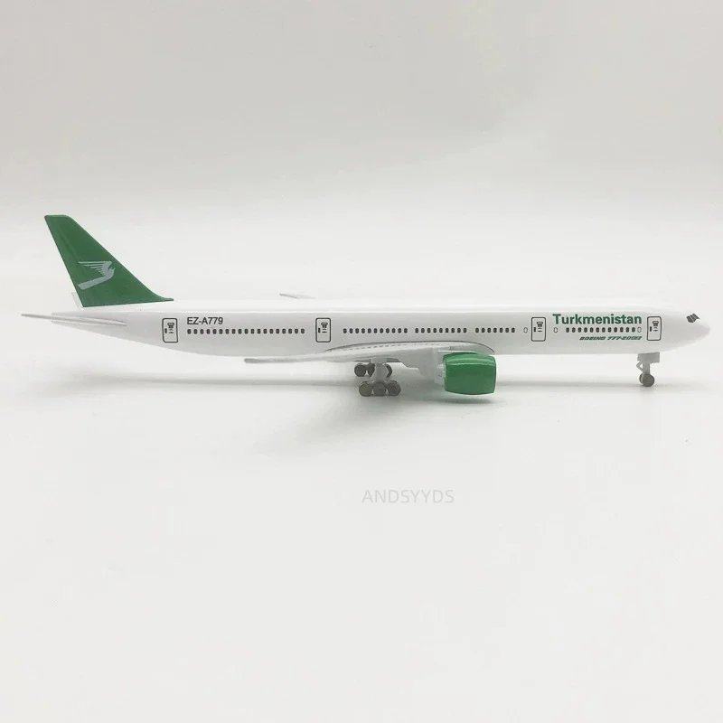 

Air Turkmenistan Airways 777 B777 Модель самолета Airways 20 см из сплава металла, литая под давлением модель самолета, игрушка с шасси, колесо