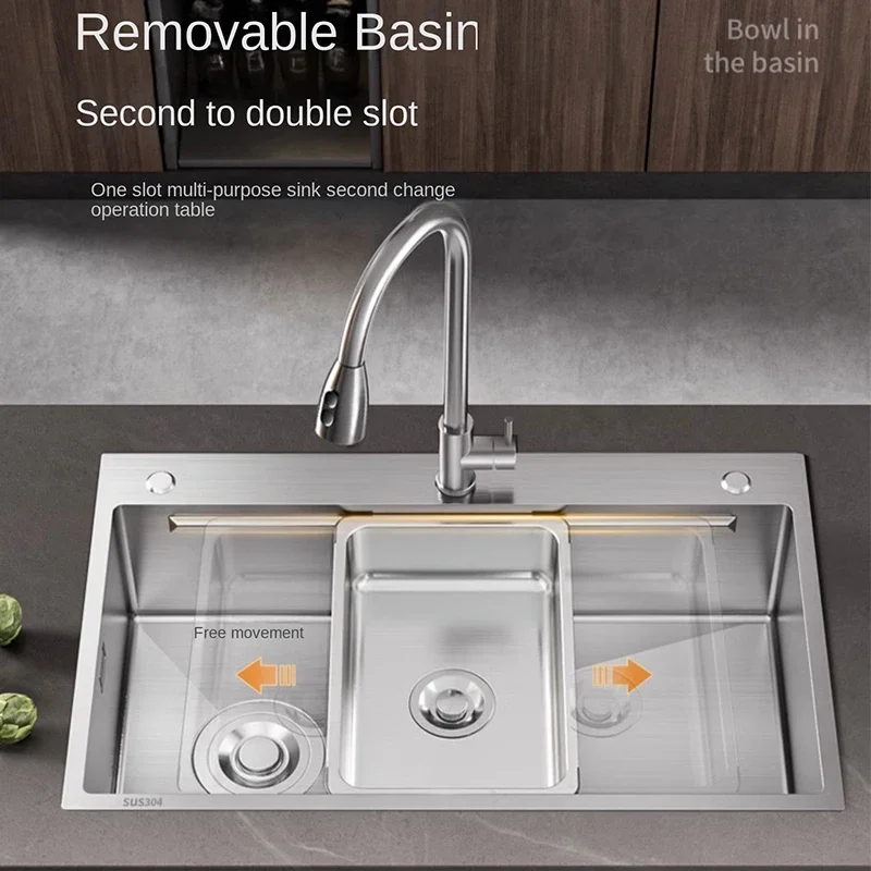 Factory Direct 2026 Executive Large Single Slot 304 Stainless Steel Kitchen Sink Thickened Side Drainage Vegetable Washing Basin