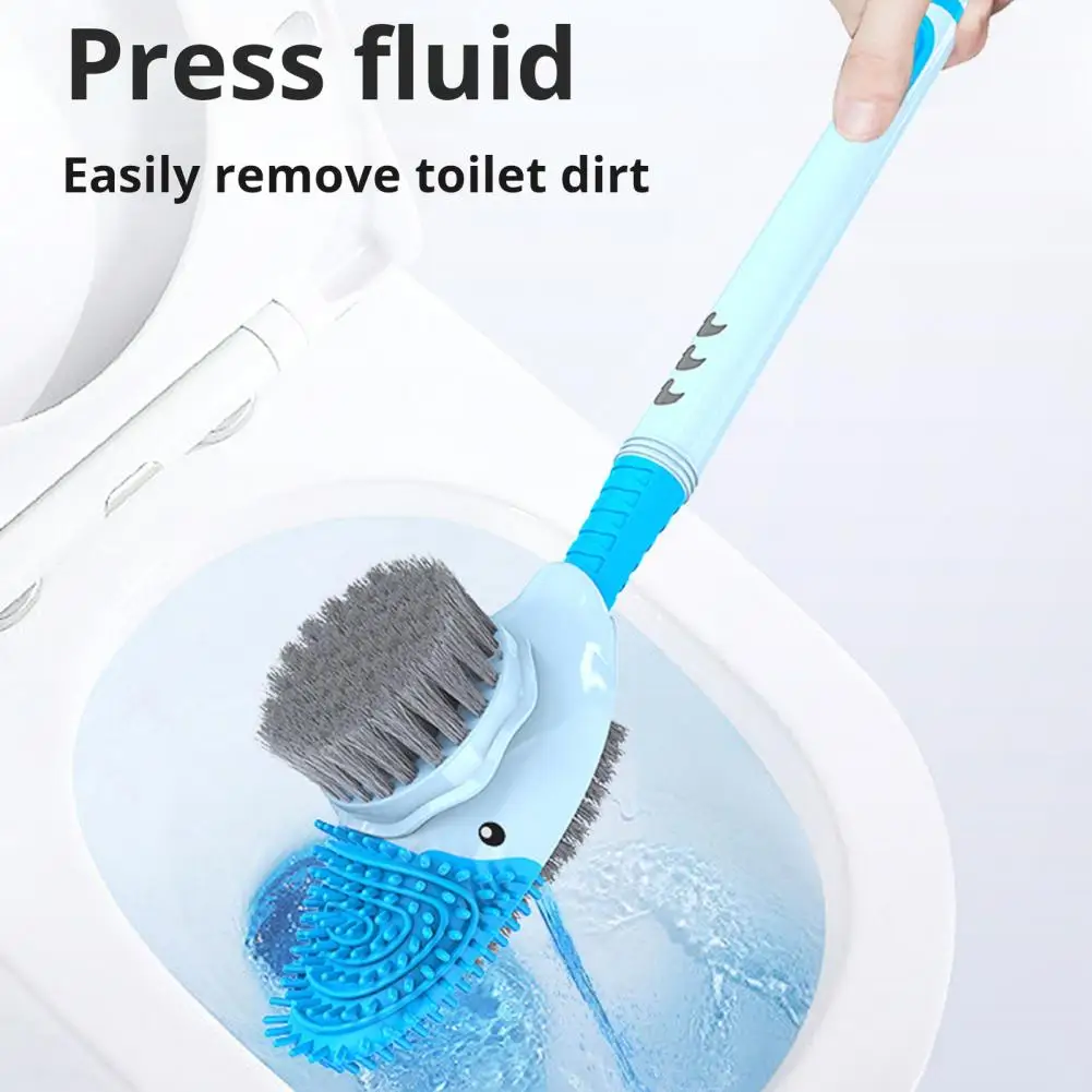 Silicone Toilet Brush with Base Duck Shape Bendable Toilet Brushes Wall-Mounted Toilet Bowl Cleaner Brush Cleaning Tool