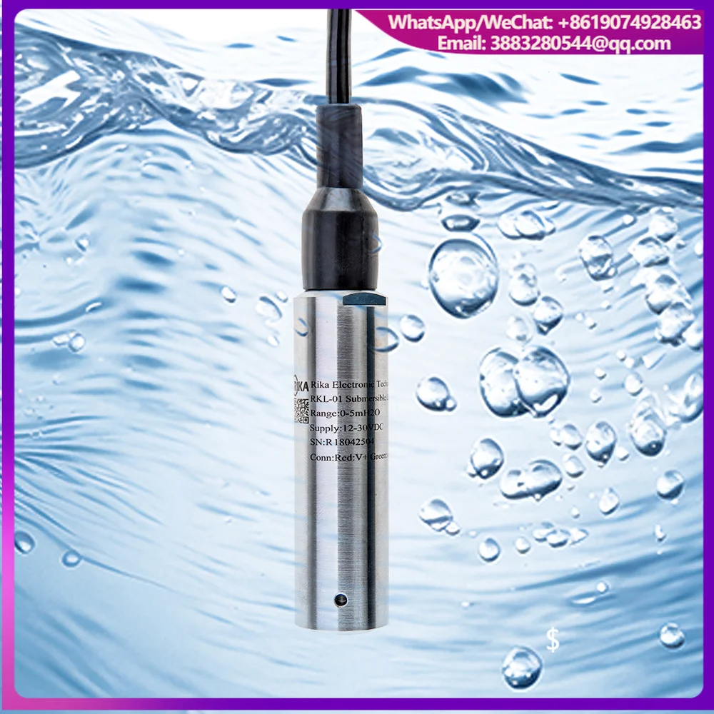 RKL-01 Acid RS485 4-20ma Capacitive Underground Immersive Gauge Detector Probe Submersible Water Liquid Level Sensor For Tank