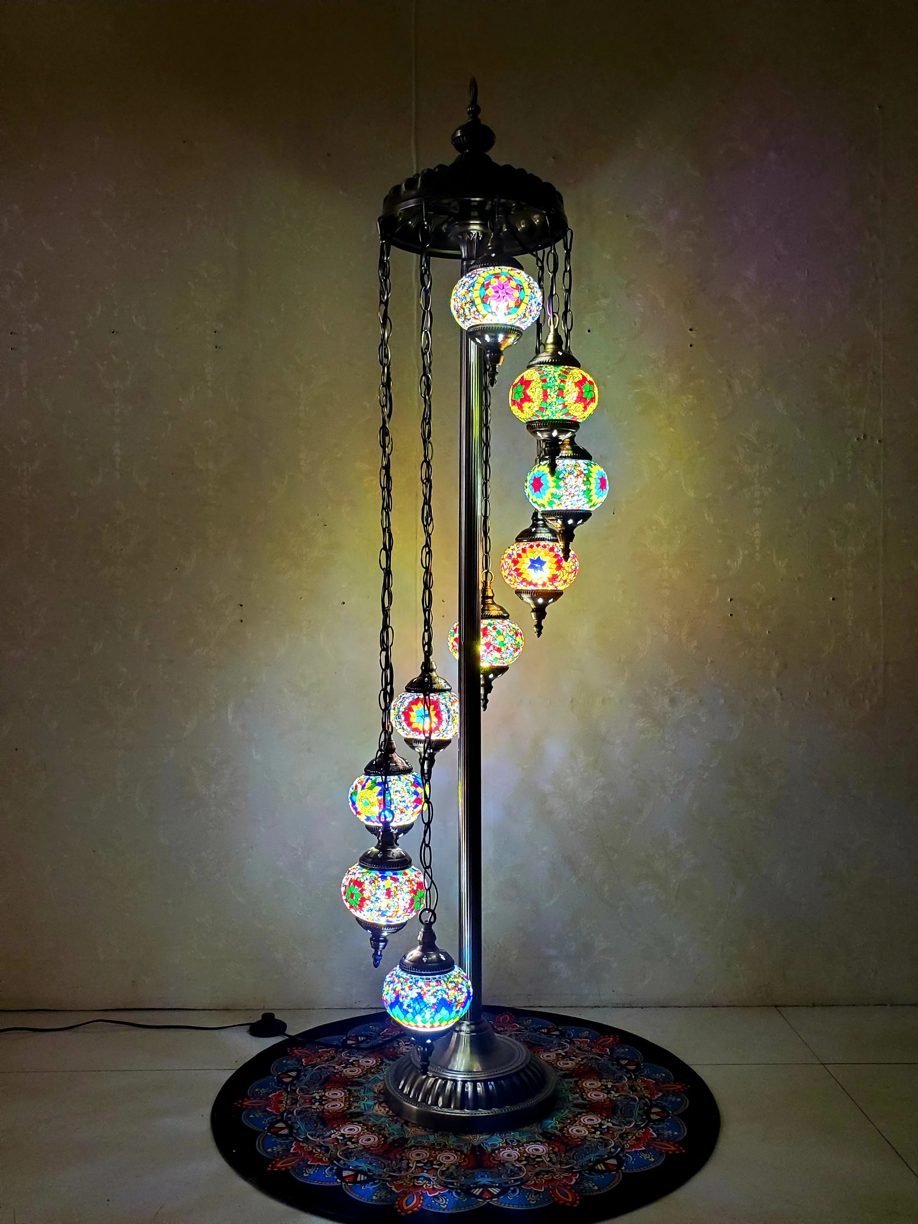 Hot Sale Creative Modern Colorful Home Dining Room Decoration Turkish Stand Lights Nine Heads. Floor Lamp