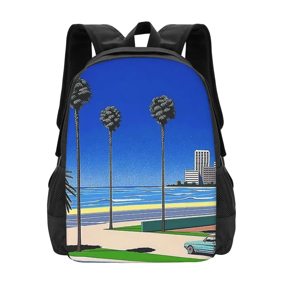 

Hiroshi Nagai Vaporwave Backpack Hot Sale Daypack Large Capacity Children BookBag School Bag Shoulder Bags for Men Women