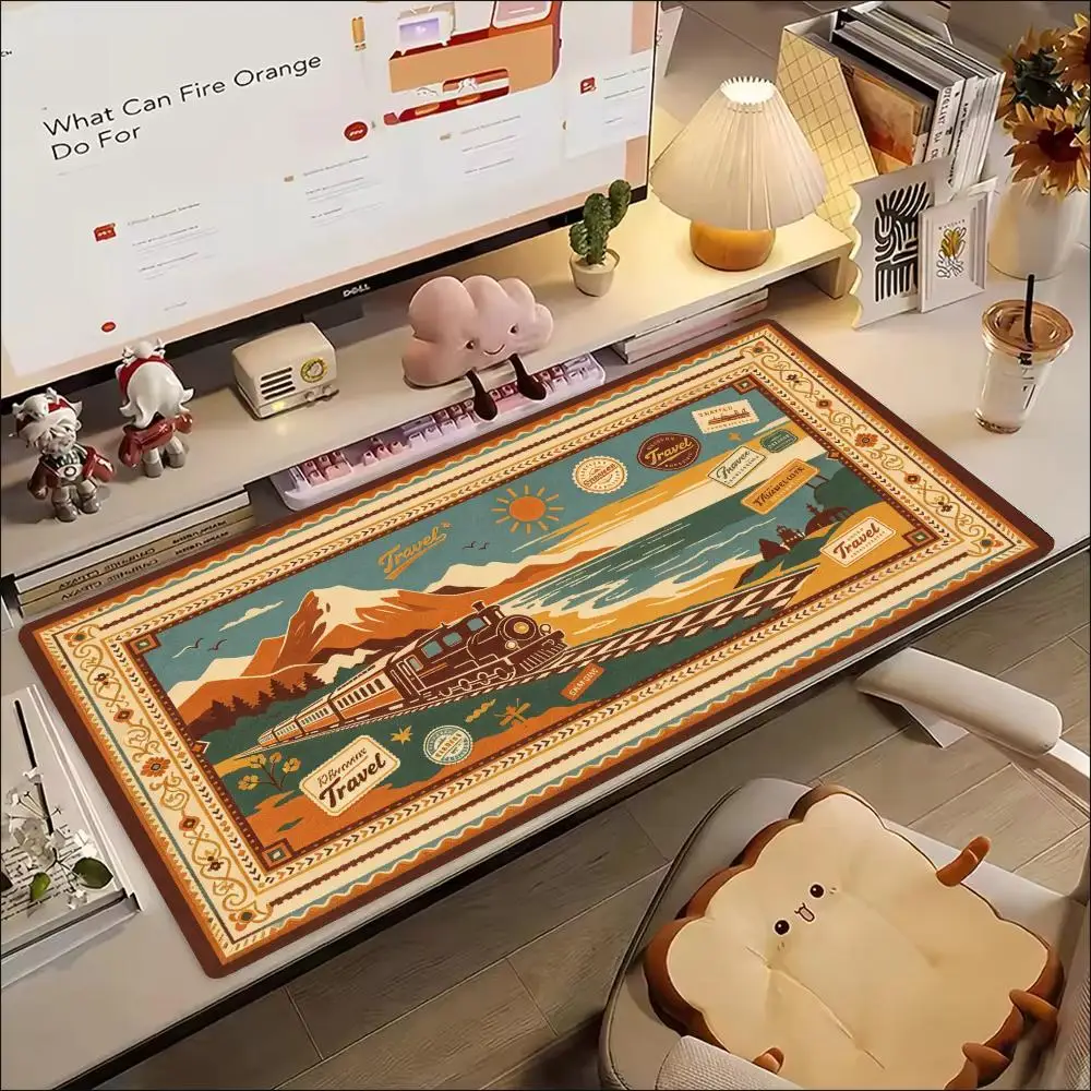 Red Blue Ethnic Persian Rug Pattern Gaming Mouse Pad Precision Tracking Non Slip Base For Boho Dorm