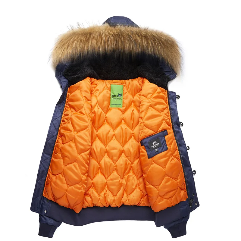 رجل أفخم Bomber سترة الشتاء شارع العليا بلون الذكور البضائع معطف سحاب أكمام طويلة كبيرة الحجم الرجال الفراء مقنعين ملابس خارجية