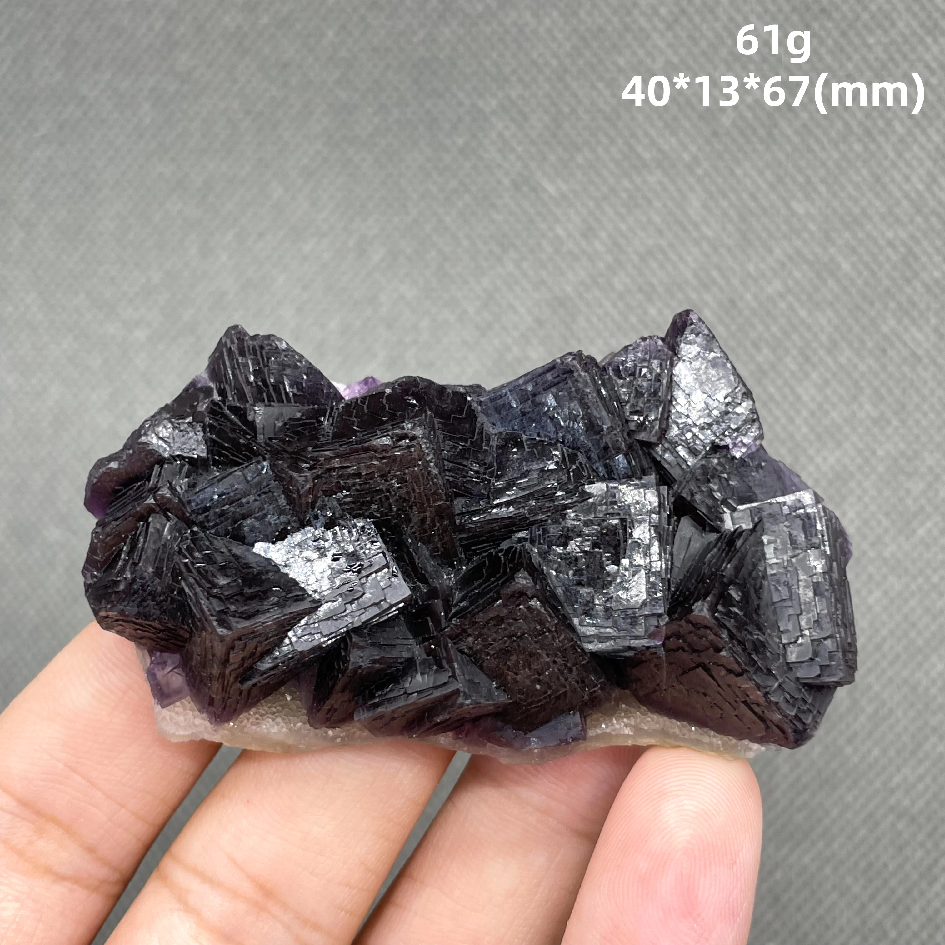 NEW! 100% Natural ZHEJIANG cube purple fluorite mineral specimen Stones and crystals Healing crystal