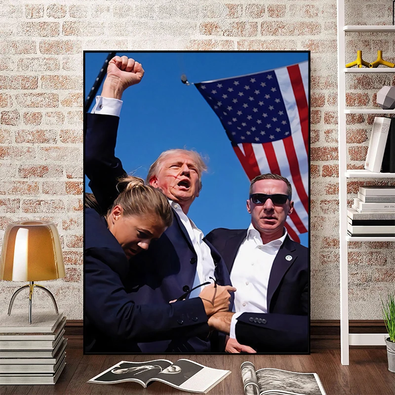 

Donald Trump Assault Photo Poster Decoration Home Decorations Posters for Wall Art Canvas Painting Interior Paintings Room