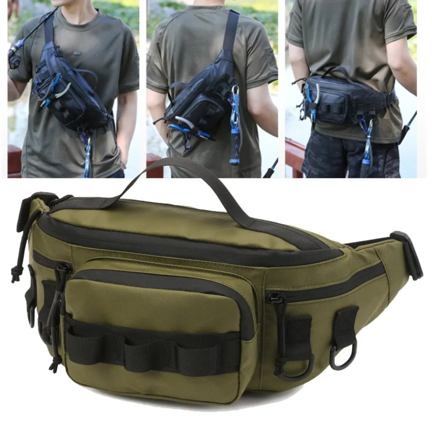 SXHWC Mochila de pecho de cintura Molle versátil, duradera y práctica para hombres tácticos: ideal para acampar al aire libre, cazar, pescar, a