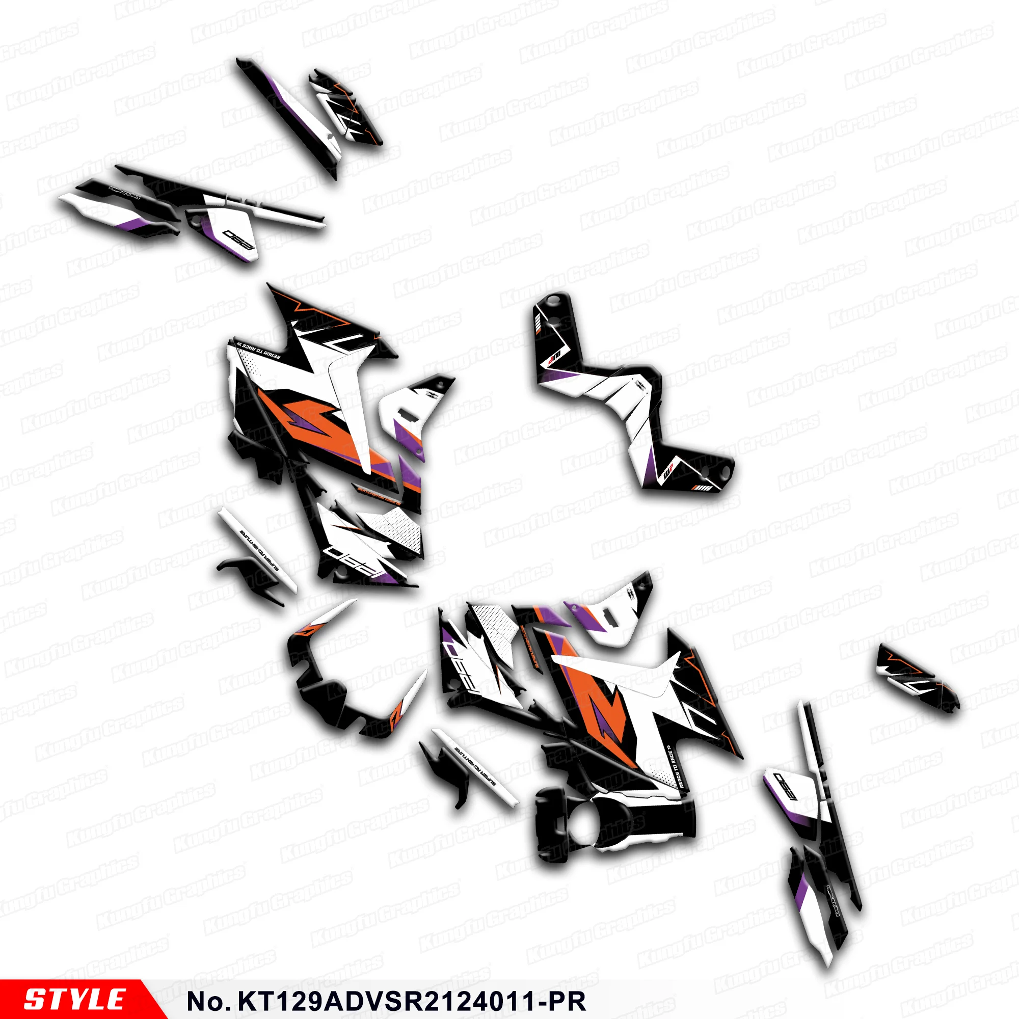 

JY RACING Stickers Complete Motorcycle Graphics for KTM 1290 Super Adventure S / Super ADV R 2021 22 23 24, KT129ADVSR2124011-PR