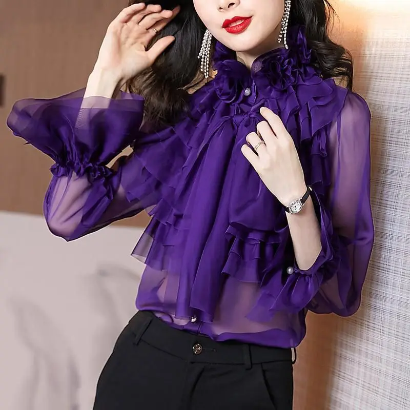 Women\'s Clothing 2023 New Solid Color Interior Lapping Ladies Tops Korean Solid Color Blouse Fashion Spring Autumn Thin T-Shirts