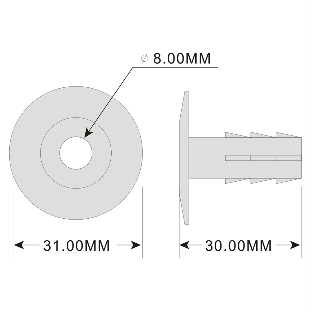 100 PCS Black Single Feed Thru Wall Bushing for Coax Coaxial Cable RG6 RG59（8.0mm