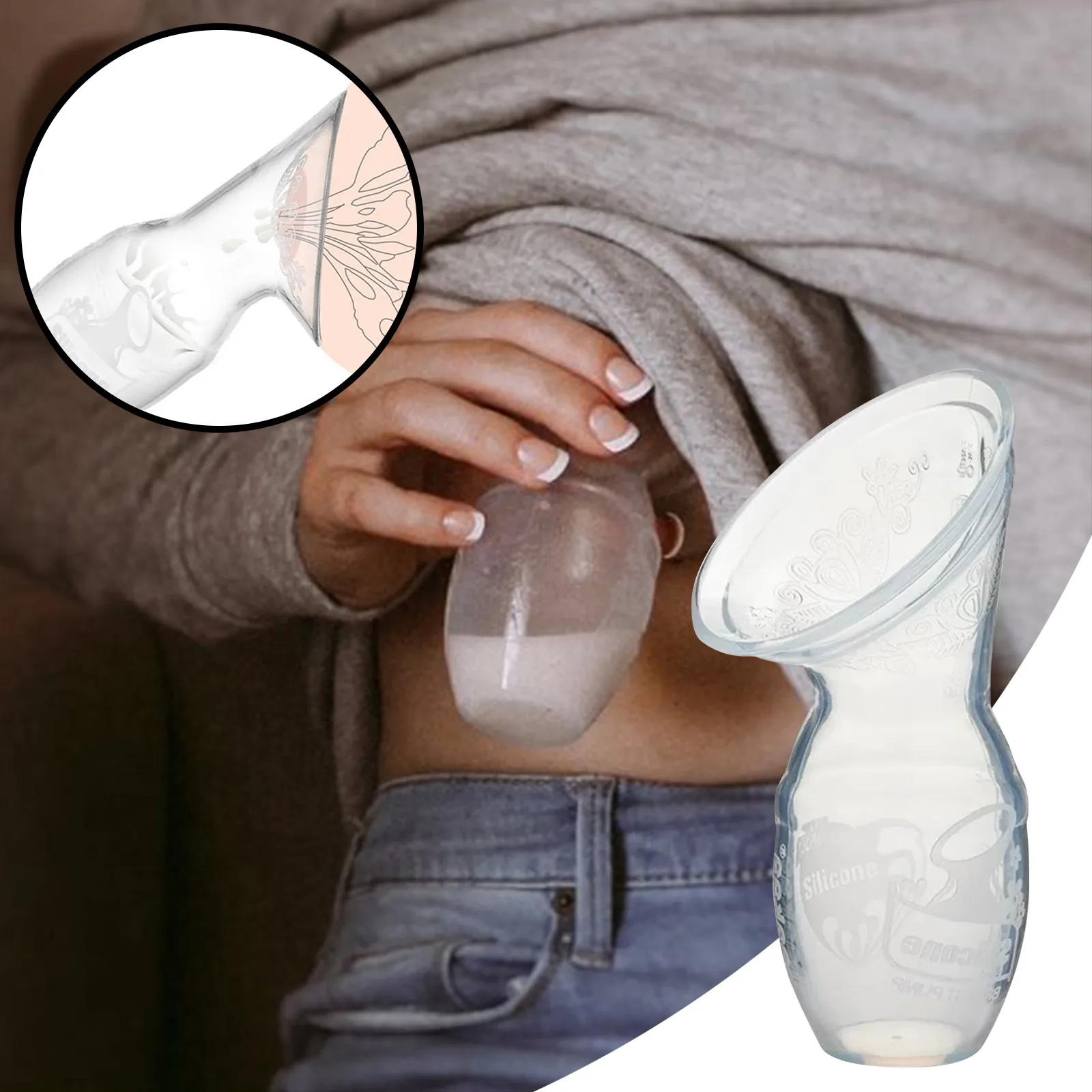 Silicone Manual Pump Breast Milk Collector Feeding Newborn Maternity Portable Breastpump Catcher Device Milk Gathering Cup T1