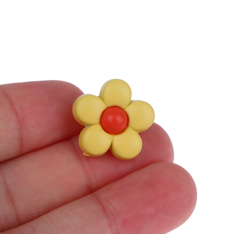 10Pcs 18/15mm Children\'s Coat Colorful Flowers Shank Buttons For Kids Clothes Cute Shirt Sweaters Dress Decor Sewing Accessories