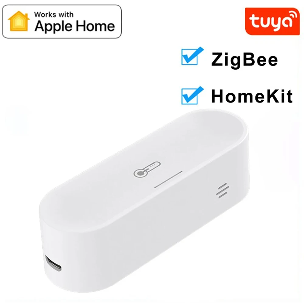 HomeKit Tuya Smart for ZigBee Temperature And Humidity Sensor Smart Home Indoor Hygrometer Controller Works With Alexa Google