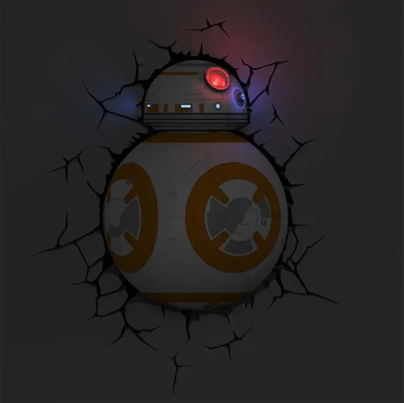 

[Забавные] Creative Wars BB-8 фигурки робота модель 3D настенный светильник уникальный светодиодный светильник орнамент украшения для дома и комнаты подарок